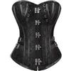 Wulachaka Corsetto da donna in pelle steampunk, corsetto con lacci, gotico, punk, burlesque, pirata, Nero , XS