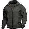 Generisch Giacca bomber leggera da uomo, giacca con zip completa e colletto alto, oversize, comoda giacca da aviatore, tinta unita, vintage, per tutti i giorni, per il tempo libero, grigio., 5XL