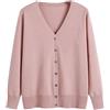 Generic Casual sciolto lavorato a maglia donna manica collo autunno femminile, rosa, L