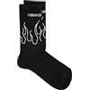 Vision of Super CALZE NERE CON FIAMME BIANCHE taglia TU