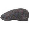 Stetson Coppola Burnet Harris Tweed Uomo - Made in The EU Cappellino Lana Cappello Piatto con Visiera, Fodera Inverno Autunno/Inverno - 57 cm Grigio