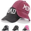 AOSMI Ricamo DAD MOM Berretto da baseball regolabile vintage cotone lavato Buon compleanno cappello del papà, 3d/Nero Papà & Wine Mom, taglia unica