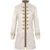 Caxndycing Giacca da uomo vintage punk frack gotico da passeggio uniforme smoking costume vintage smoking abito elegante cocktail medievale vittoriana slim fit tuta, bianco, L