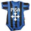 PELUSCIAMO Body Pisa Nero Azzurro Calcio | Bodi Neonato Personalizzabile Con Nome e Numero PS 32768-P-001