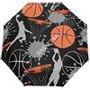 Quteprint Sport Ball Player Basket 3 Pieghe Auto Open Close Ombrello per Pioggia Antivento Ombrelli da Viaggio All'aperto Ombrello compatto Leggero Protezione UV Ombrello pieghevole per Bambini Uomini Donne