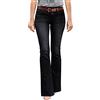 Generic Jeans da donna a vita bassa, stile vintage, slim fit, bootcut in denim, elasticizzati, casual, alla moda, stile bootcut, Nero , M