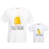 love print Coppia di T-Shirt Magliette Padre E Figlio/Figlia Idea Regalo Festa del papà Birra E Ciuccio Together (Bianco Bimbo 3 Anni, XXL)