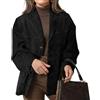 Generic Blazer in pelle da donna con revers a lancia, monopetto, elegante, marrone chiaro, taglia XL