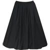 SHINROAD Gonna a vita alta A-line da donna Maxi gonna a vita alta A-line gonna lunga tinta unita tasche design, Nero , L