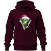 Printera EW People Grinch Santa con zip Natale divertente Unisex Felpa con cappuccio, bordeaux, M
