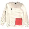 DOLLY NOIRE Felpa Girocollo Uomo Pocket Crewneck White Red XL
