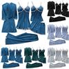 Generic Multipack Pigiama Set Donne 5 Pezzi Pizzo Loungewear Camicie da notte Pigiama Seta Come Pizzo Pannelli Pigiama Sexy Set Pigiama In Raso Scollo A V Causale Lungo Pj Pant Set Biancheria Da Notte Donne
