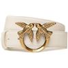 Pinko Cintura Donna Love Berry Simply Belt H3 Fibbia Oro Colore Bianco Taglia M