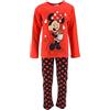 Disney Minnie Mouse Pigiama per Ragazza, Pigiama in Morbido Cotone, Maglietta e Pantaloni Lunghi per Bambina, Design Minnie Mouse, Taglia 8 Anni - Rosso