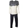 RAGNO Pigiama Donna Aperto Davanti con Bottoni Manica Lunga Pantalone Lungo Caldo Cotone Invernale Articolo DE47N6, 117F Fantasia Marino, 52