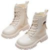 WOXIHUAN Stivaletti per Bambine e Ragazze Stivale in Pelle Cerniera Laterale Scarpe con Lacci Boots da Equitazione Stivaletti Caldi Invernali Stivale Antiscivolo Stivali Morbide Scarpe Casual Boots