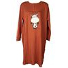 CRAZY FARM Camicia da Notte Donna Over Taglie Forti Cotone Interlock Invernale Collo Serafino Articolo 15787, 2487 Prolunga Orange, XXL