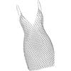 FIRSTXIU Elegante abito con borchie di strass scavati per le donne senza maniche abiti aderenti per feste serali, Nero-L, Taglia unica