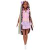 Barbie Bambola e accessori divertenti ed eleganti, con capelli neri extra lunghi e 2 stili, tra cui abito argento e estensione dei capelli