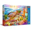 Trefl Premium Plus Quality - Puzzle Tea Time: Scorcio di Santorini - 1000 Pezzi, Serie di Immagini Nostalgiche Dipinte, Tessere Perfettamente Abbinabili, per Adulti e Bambini a partire dai 12 Anni