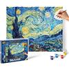 Schipper 609130816 - Dipingere con i Numeri, Notte Stellata di Vincent Van Gogh, per Adulti, Inclusi pennelli e Colori acrilici, 40 x 50 cm