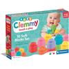 Clementoni - Mattoncini Costruzioni Morbide Soft Clemmy, Set 10 Mattoncini di Gomma Prima Infanzia per Bambini 6 Mesi, Gioco Sensoriale Impilabile e Lavabili, Made in Italy, 17988