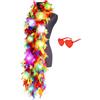 KOGMMYSEVP Boa di piume colorate, 2 m con luci LED colorate per donne, per ballare, matrimoni, feste, Halloween, con occhiali da sole a forma di cuore (rosa)
