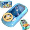 Cemssitu Steer Joy Driving Simulator for Kids, Car Racing Adventure Toy with Steering Wheel, Steering Wheel Toy with Music and Vehicle Sound Effects, Driving Games for Boys Girls Ages 3 and Above (Blue)
