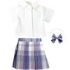 niannyyhouse BJD - Set uniforme per bambole, camicia bianca con gonna a quadri e papillon, scala 1/3 1/4 1/6, vestiti per bambole snodati, regalo per vestire (viola, 1/6BJD)