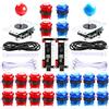 Qenker - Kit fai da te per giochi USB MAME per PC, fai da te e Raspberry Pi, controller retrò fai da te con 2 joystick arcade, 20 pulsanti arcade LED, 2 codificatore USB con ritardo zero (blu e rosso)