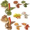 Joygoodta Mini personaggi di dinosauri per bambini dai 3 anni in su, 8 pezzi di burattini da dito con giunti mobili, burattini educativi divertenti