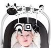 vocheer Giocattoli appesi per seggiolino auto culla mobile, giocattoli di peluche a spirale per culla letto passeggino seggiolino auto bar (mucca)