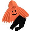 Dazzerake Mantello Fantasma per Bambini Costume di Halloween Fantasma Bianco con Cappuccio Completini halloween Bimbi Costume da Mantello Carnevale (Arancione, 4-5 anni)