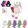DRAJOIN Giocattoli di Peluche Coniglietto di Peluche Personalizzati, Custom Stuffed Rabbit Plush con Foto Nome come Coniglietto Orecchio Lungo Personalizzato per Regalo Bambino, 25 cm