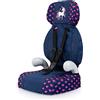 Bayer Design 67554AA Giocattolo, Seggiolino Auto, Accessori per Bambole, Colore Blu con Unicorno e Cuori