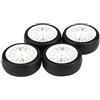 Naroote Wosune Pneumatici per Auto RC, Pneumatici per RC Ruota in Spugna Interna Pneumatici Lisci Accessori RC Pneumatici in Gomma per Auto da Corsa 1/10 RC(White Wheels)