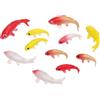 HANABASS Set da 10 Modellini di Koi Miniatura in PVC Colorati, Decorazione Pratica per Casa delle Bambole e Fai da Te, Dimensioni 2X0,6 CM, Effetto Realistico