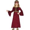 Fiestas Guirca Costume da Signora Medievale per Bambina età 7-9 Anni