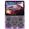 AIUOUS RGB20S - Console di gioco palmare retrò Pow Kitty, gioco arcade portatile, con scheda integrata da 16+64G e 15000 giochi, schermo IPS da 3,5 pollici (viola trasparente)