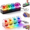Generico Portachiavi Tastiera Fidget Toys-Portachiavi Fidget Keyboard Con Luce Led,Giocattolo Antistress Tastiera Con 4 Tasti,Fidget Tastiera Per Alleviare Lo Stress,Giocattolo Per Ufficio,E Viaggi (B 2PCS)