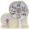 DLM Bomboniere DLM-A308 Bomboniere Orologio in legno cm 12x12x5 Cuore Albero della vita con Sposi sposini innamorati per Matrimonio 25 Anniversario Nozze D'argento 50 anniversario Nozze D'oro