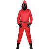 WILBERS & WILBERS Scherzwelt - Tuta rossa, 140 - 164 cm, con maschera in rete, per bambini (164 cm, rosso quadrato)