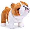 PuffPurrs Simulazione Bulldog - Peluche realistico da 12 con bulldog inglese in piedi, simpatico cucciolo di peluche, collezione regalo di peluche per bambini