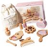 THINCAN Set di trucchi in legno con ombretto per ragazze non divertenti, giocattolo cosmetico creativo per feste e bambini