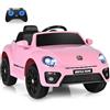 RELAX4LIFE 12V Macchina Elettrica per Bambini in PP Durevole con Telecomando, 5 km/h, 2 Portiere Apribili, Struttura Metallica Stabile (Volkswagen-1-ROSA)