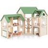 RELAX4LIFE Casa delle Bambole Alto 83 cm, Villa di Lusso in Legno, 36 Mobili e Accessori inclusi, Cameretta, Balconi e Garage, Giocattolo per Bambini 3+ Anni