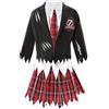 I LOVE FANCY DRESS LTD Costume da studentessa zombie per ragazze, taglia XL, uniforme scolastica macchiata di sangue nero e tartan con bordi sfrangiati, costume per Halloween per bambini