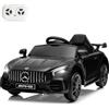 LALAHO Mcchina Elettrica Per Bambini Mercedes AMG GTR 12V con Doppi Motori, 3-5km/h Auto Elettrica per Bambini 3-5 Anni, MP3, Telecomando (Nero)