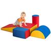 COSTWAY Set di 5 Blocchi con Diverse Forme e Colori, Giocattolo per Arrampicata e Strisciamento, Aiuta i Bambini a Crescere (Rosso)