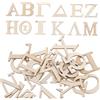 Gogogmee 48 Tessere in Legno Beige Lettere e Numeri Latini, Gioco Educativo Portatile per Ragazzo Ragazza, per Apprendimento e Giochi di Parole